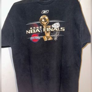 Reebok 2005 Finals NBA Championship Mens T Shirt Sz L Black Spurs Pistons